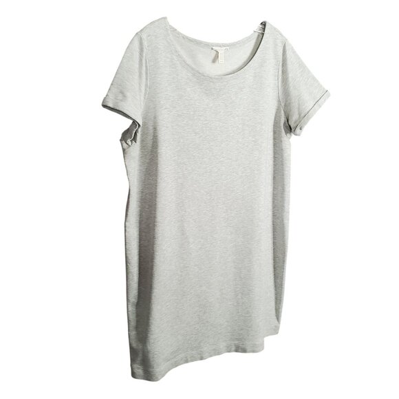 Eileen Fisher Size M Dress Cover Up Minimalist Pique Knit Neutral Short Sleeve - Picture 6 of 10